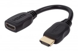 MANHATTAN PRZEDŁUŻACZ KABEL HDMI-HDMI 2.0 M/F 20CM