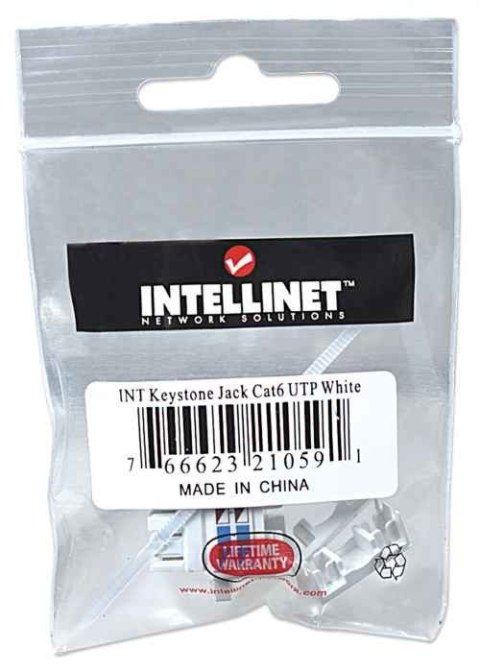 INTELLINET MODUŁ KEYSTONE RJ45 UTP CAT6 BIAŁY 2105 INTELLINET MODUŁ KEYSTONE RJ45 UTP CAT6 BIAŁY 2105