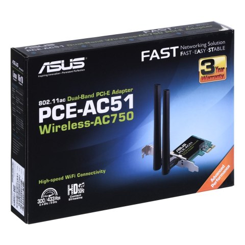Karta sieciowa ASUS PCE-AC51 (PCI-E) Karta sieciowa ASUS PCE-AC51 (PCI-E)