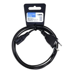 Kabel IBOX EURO 2-PIN AUDIO-RTV VDE IKZ3 (Euro / Euro 2-Pin / IEC 320 C7 - Schuko ; 1,5m; kolor czarny)