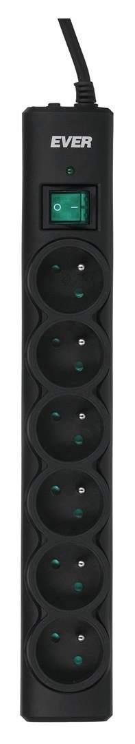 Listwa przeciwprzepięciowa Ever OPTIMA 5,0m (6 x UTE; 10 A; kolor czarny) (T/LZ08-OPT050/0000) Listwa przeciwprzepięciowa Ever OPTIMA 5,0m (6 x UTE; 10 A; kolor czarny) (T/LZ08-OPT050/0000)