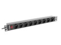 Listwa RACK Lanberg PDU-09E-0300-BK (7 x UTE; 16 A (3680 W); 3m; kolor czarny)