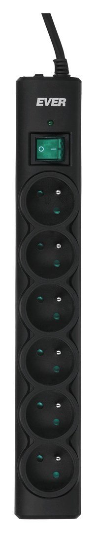 Listwa przeciwprzepięciowa Ever OPTIMA 1,5m (6 x UTE; 10 A; kolor czarny) (T/LZ08-OPT015/0000) Listwa przeciwprzepięciowa Ever OPTIMA 1,5m (6 x UTE; 10 A; kolor czarny) (T/LZ08-OPT015/0000)