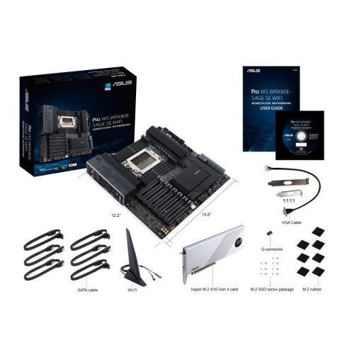 ASUS PRO WS WRX80E-SAGE SE WIFI AMD WRX80 Threadripper PRO, Intel I211-AT 2x2.5 Gb LAN, USB 3.2 Gen 2x2 Type-C port, 7 x PCIe 4. ASUS PRO WS WRX80E-SAGE SE WIFI AMD WRX80 Threadripper PRO, Intel I211-AT 2x2.5 Gb LAN, USB 3.2 Gen 2x2 Type-C port, 7 x PCIe 4.