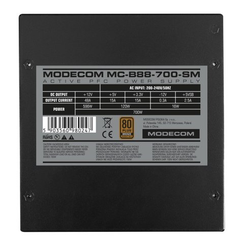 MODECOM ZASILACZ MC-B88-700SM 80+ BRONZE 230V EU