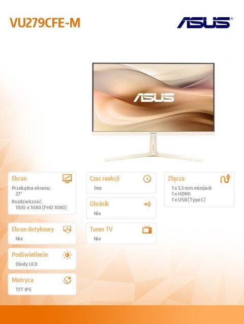 Monitor 27 cali VU279CFE-M IPS 100Hz USB-C HDMI Monitor 27 cali VU279CFE-M IPS 100Hz USB-C HDMI