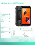 Smartfon Armor 15 4G 6/128GB IP69K Wbudowane Słuchawki czarny