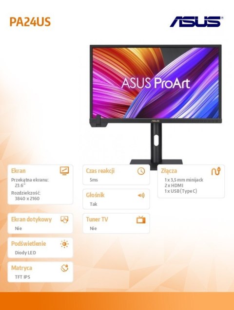 Monitor 24 cale PA24US /DP+HDMI+TYPEC Monitor 24 cale PA24US /DP+HDMI+TYPEC