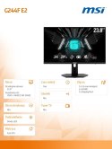 Monitor G244F E2 23,8 cala/LED/FHD/Flat/180Hz/Black