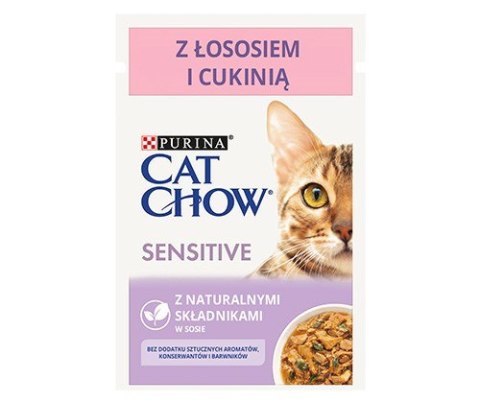 CAT CHOW SENSITIVE GiG Łosoś Cukinia w sosie 85g CAT CHOW SENSITIVE GiG Łosoś Cukinia w sosie 85g
