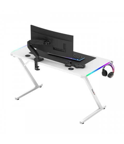 Biurko gamingowe Huzaro Hero 2.5 White RGB Biurko gamingowe Huzaro Hero 2.5 White RGB