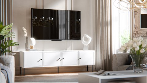 Szafka RTV 4D PALAZZO BIS 201x40x60 biały mat Szafka RTV 4D PALAZZO BIS 201x40x60 biały mat