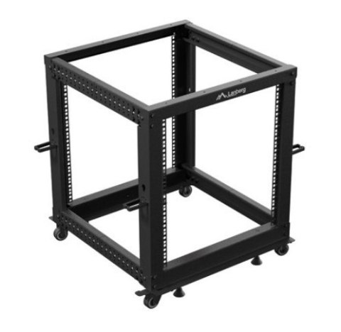 Open rack 19" 12U 600x600-1100 regulowany czarny Open rack 19" 12U 600x600-1100 regulowany czarny