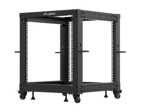 Open rack 19" 12U 600x600-1100 regulowany czarny Open rack 19" 12U 600x600-1100 regulowany czarny